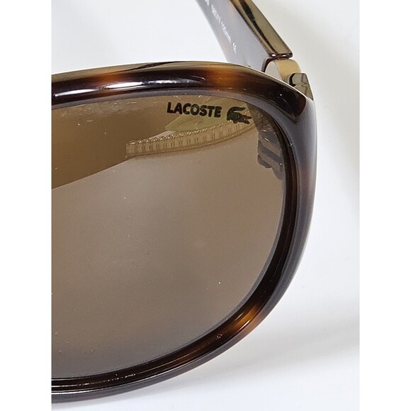 Lacoste Women's Sunglasses Brown Tortoise LA12646 DB 58-17 125MM USED SIDE LOGO - Picture 7 of 16